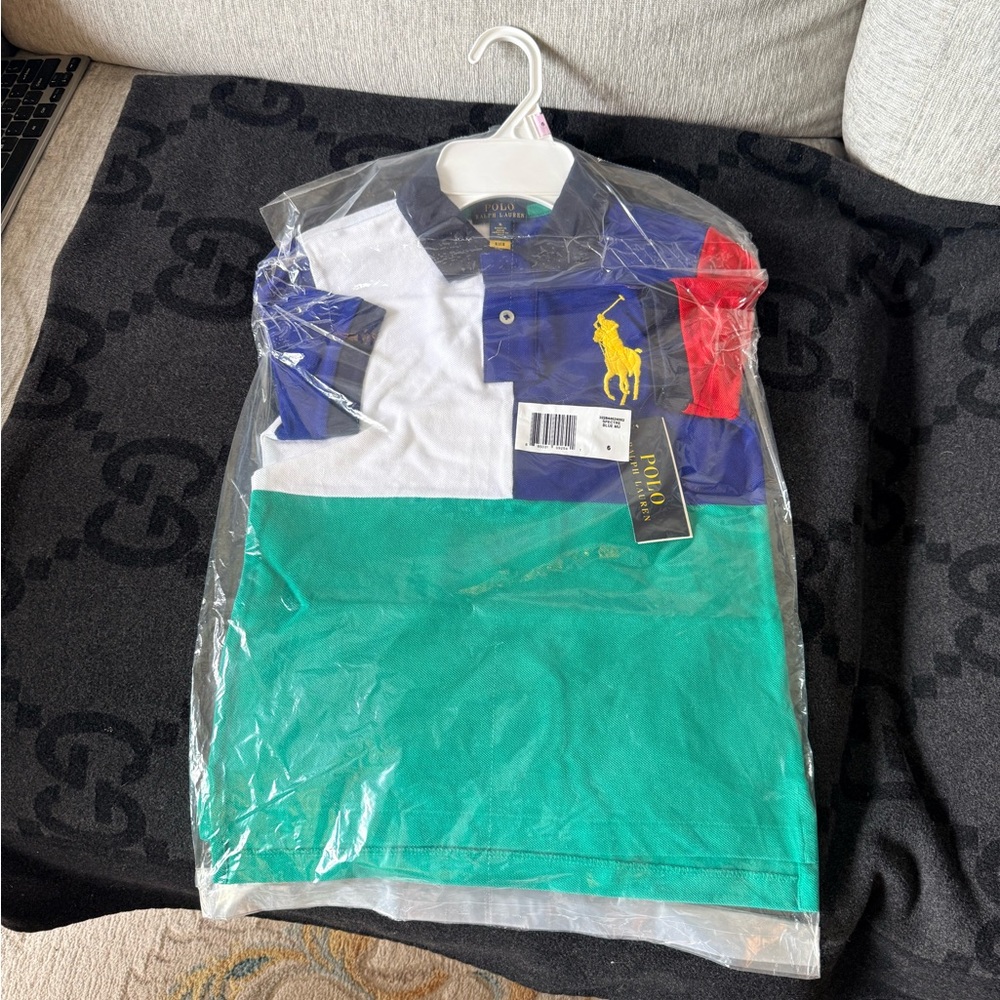 Polo by Ralph Lauren Kids' Colorblock Polo Shirt - Blue, Green, Red, White